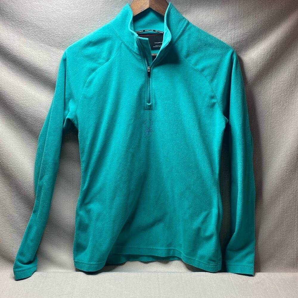 Spyder Teal 1/4 zip pullover size medium